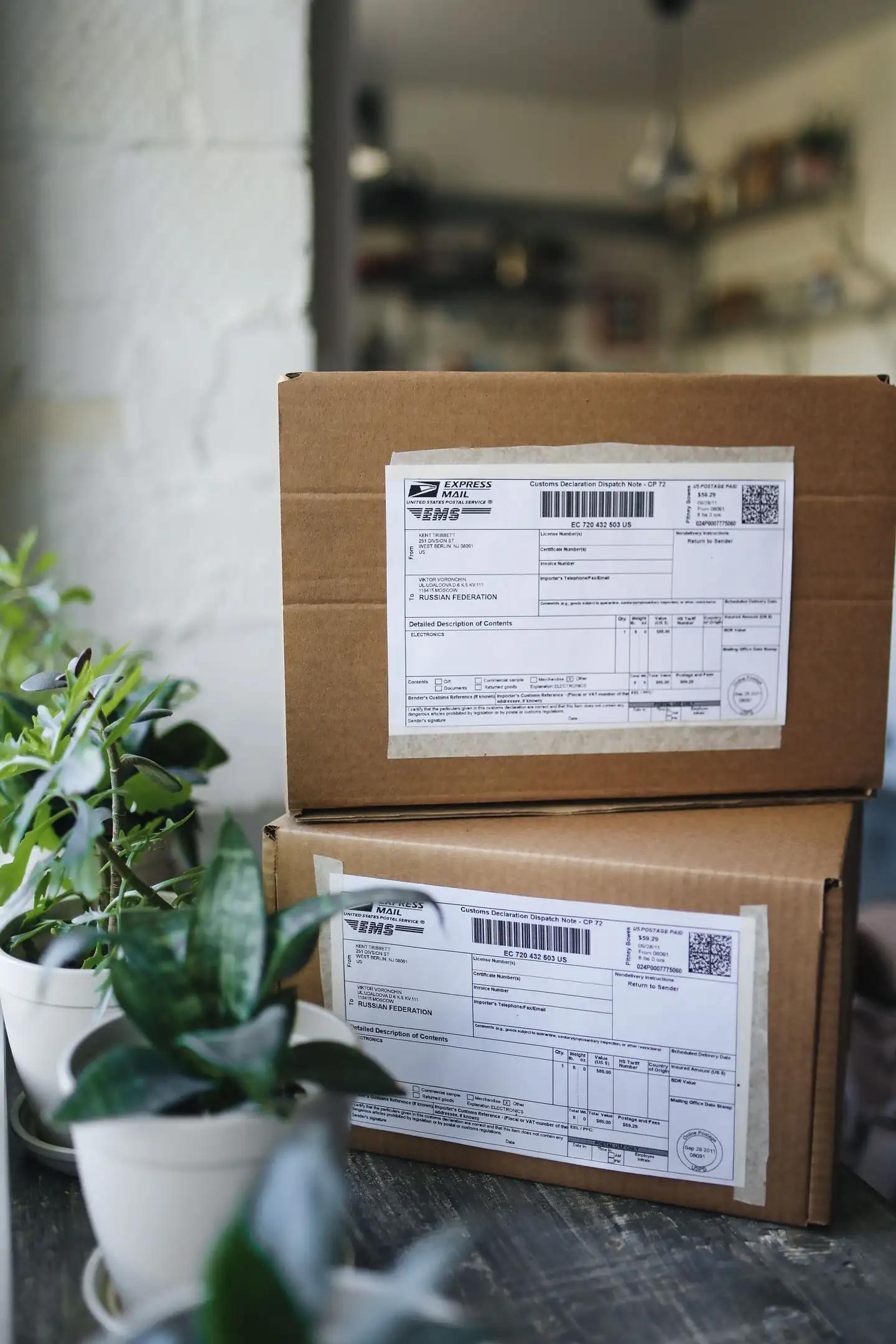 Labeled packages illustrating inventory and traceability context