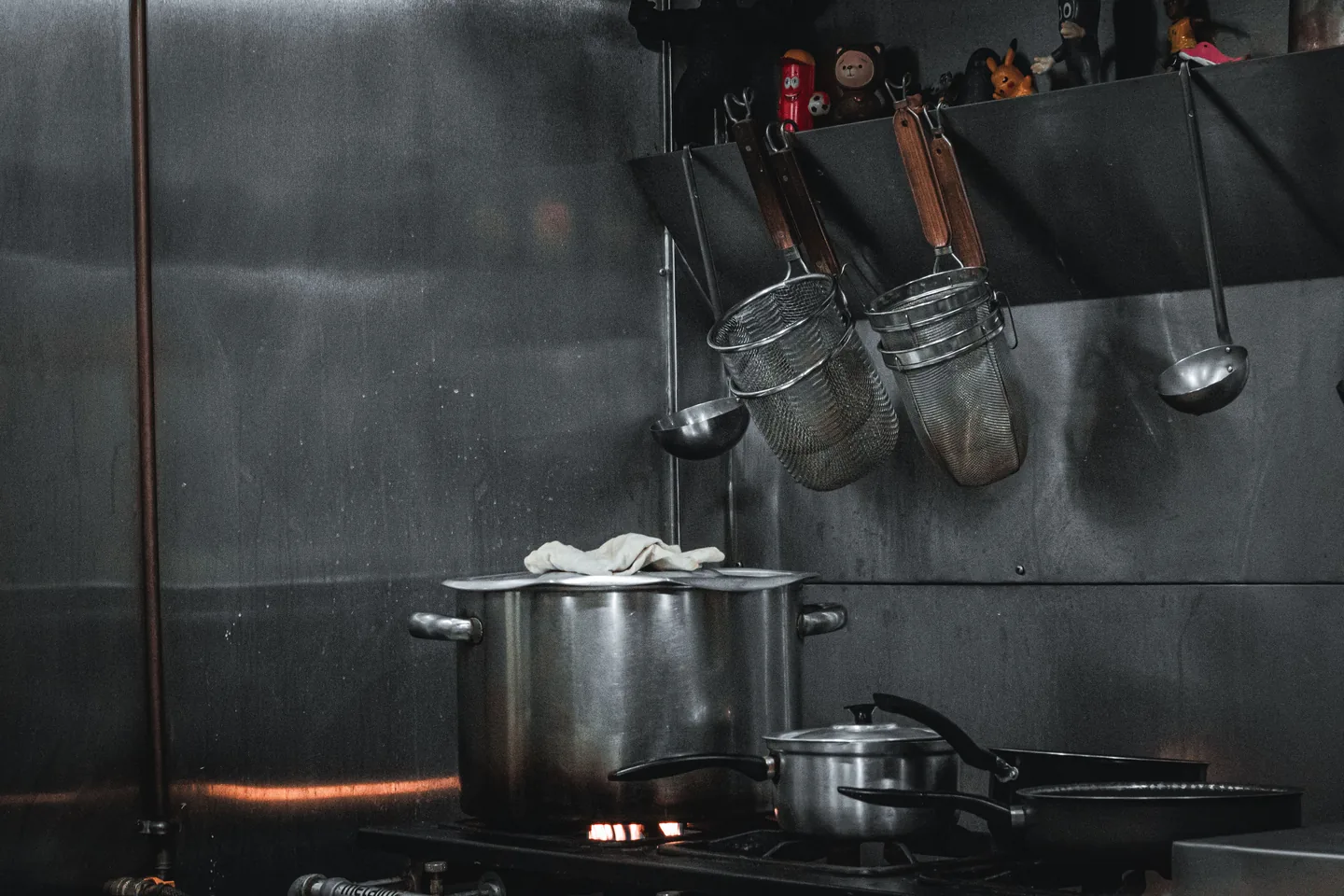 Commercial kitchen prepared for food-service operations